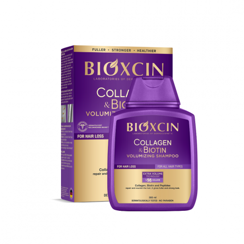Bioxcin Collagen & Biotin Volumizing Shampoo Šampūns matu apjomam