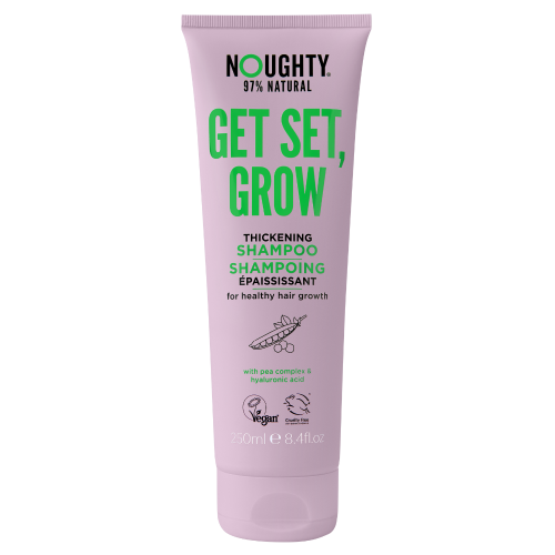 Noughty Get Set, Grow Thickening Shampoo Plaukų augimą skatinantis šampūnas su hialurono rūgštimi ir žirnių kompleksu