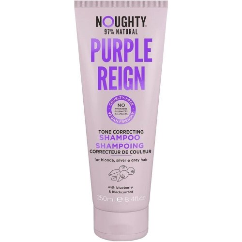 Noughty Purple Reign Shampoo Geltonus plaukų atspalvius koreguojantis šampūnas su mėlynių ir juodųjų serbentų ekstraktais