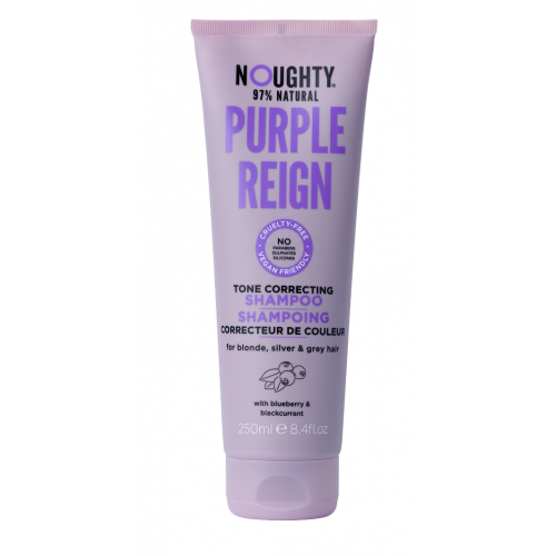 Noughty Purple Reign Shampoo Geltonus plaukų atspalvius koreguojantis šampūnas su mėlynių ir juodųjų serbentų ekstraktais
