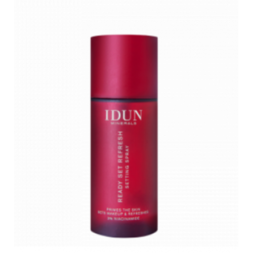 IDUN Minerals Ready Set Refresh Setting Spray Multifunktsionaalne udu näole niatsiinamiidiga
