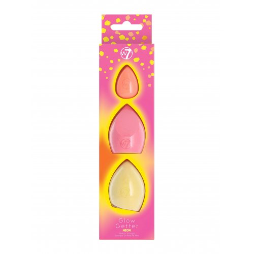 W7 Cosmetics Glow Getter Neon Beauty Sponge Trio Makiažo kempinėlės