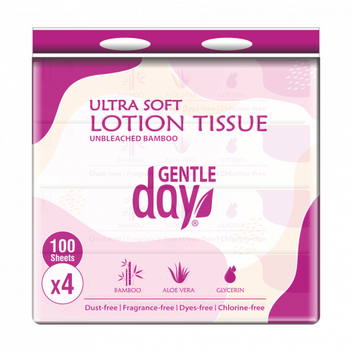 Gentle Day Bamboo Lotion Tissue Nebalinto bambuko nosinaitės su alijošiumi ir glicerinu