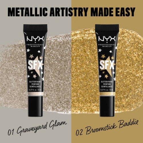 Nyx professional makeup SFX Glitter Face & Eye Paint Veido ir akių blizgučiai-dažai 02 Broomstick Baddie