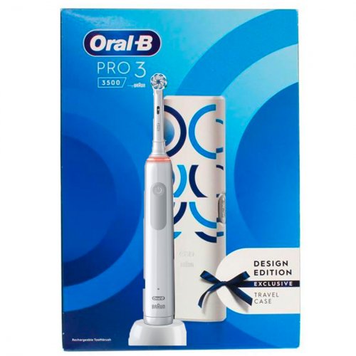 Oral-B Pro 3 3500 Electric Toothbrush Įkraunamas elektrinis dantų šepetėlis  White