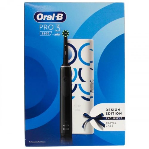 Oral-B Pro 3 3500 Electric Toothbrush Įkraunamas elektrinis dantų šepetėlis  Black