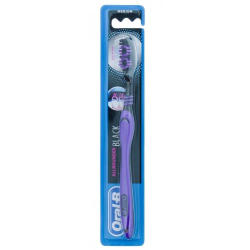 Oral-B Allrounder Black Vidutinio minkštumo dantų šepetėlis