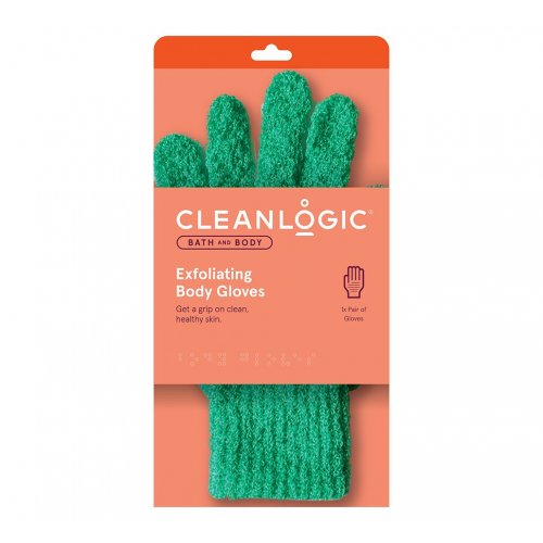 Cleanlogic Cleanlogic Bath & Body Exfoliating Body Gloves 1 pair Emerald