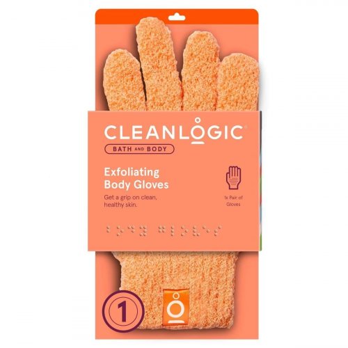 Cleanlogic Cleanlogic Bath & Body Exfoliating Body Gloves 1 pair Coral