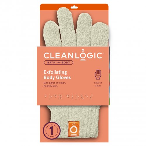 Cleanlogic Cleanlogic Bath & Body Exfoliating Body Gloves 1 pair Grey