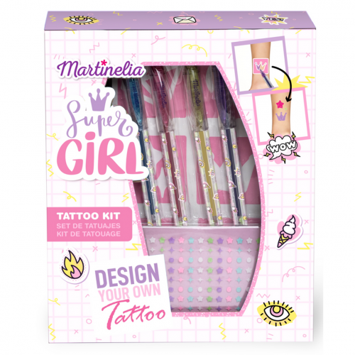 Martinelia Kit Tattoo Body Art Super Girl Tatuiruočių rinkinys vaikams