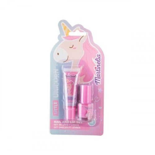 Martinelia Little Unicorn Lip Gloss + Nail Polish Rinkinys nagų ir lūpų priežiūrai vaikams