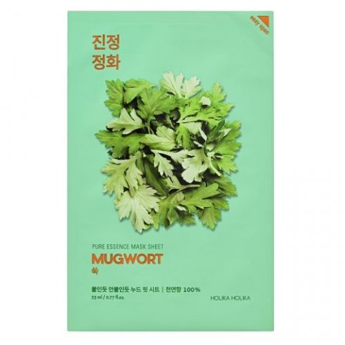 Holika Holika Pure Essence Mask Sheet Mugwort Lakštinė veido kaukė su paprastojo kiečio ekstraktu