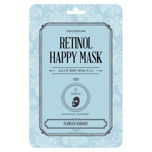 Kocostar Retinol Happy Mask Švytėjimo suteikianti lakštinė veido kaukė  1 vnt.