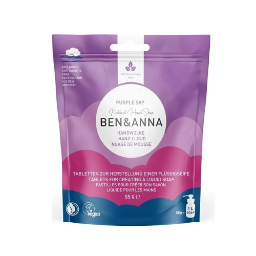 Ben&Anna Handcloud Liquid Soap Tablets Rankų muilo tabletės  55g Purple Sky