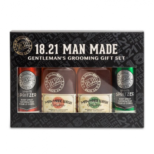18.21 Man Made BHB Gift Set Sweet Tobacco & Spiced Vanilla Plaukų ir kūno priežiūros priemonių rinkinys vyrams