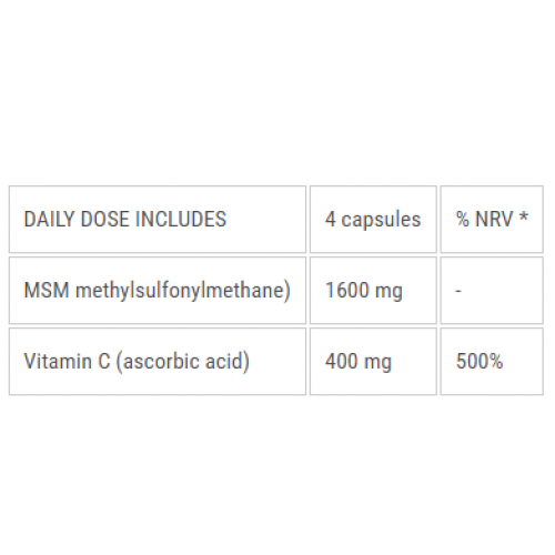 Ecosh MSM + Vitamin C Maisto papildas MSM + vitaminas C  160 kapsulių