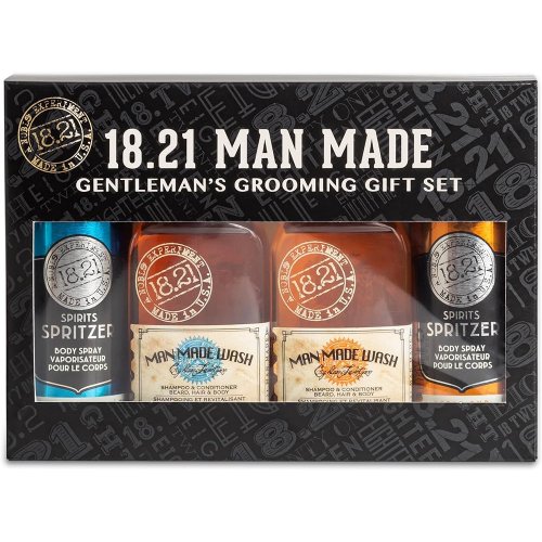 18.21 Man Made Gift Set Absolute Mahogany & Noble Oud Plaukų ir kūno priežiūros rinkinys vyrams