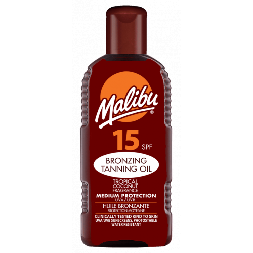 Malibu Bronzing and Tanning Oil With SPF15 Apsauginis bronzinio įdegio aliejus