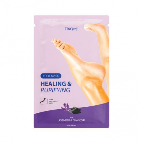 STAY WELL STAY WELL Healing & Purifying Foot Mask Lavender & Charcoal 1 Paire