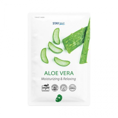 STAY WELL Climate Neutral Moisturizing & Relaxing Sheet Mask - Aloe Drėkinanti ir atpalaiduojanti veido kaukė