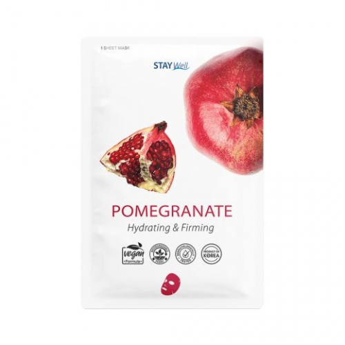 STAY WELL Climate Neutral Nourishing & Brightening Sheet Mask Pomegranate Maitinanti ir šviesinanti veido kaukė
