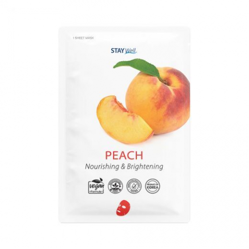 STAY WELL Climate Neutral Hydrating & Firming Sheet Mask Peach Drėkinanti ir stangrinanti veido kaukė