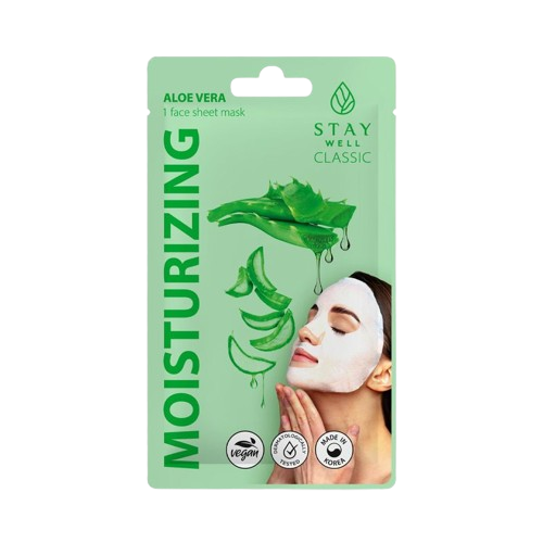 STAY WELL Classic Mask Moisturizing Aloe Vera Drėkinanti veido kaukė