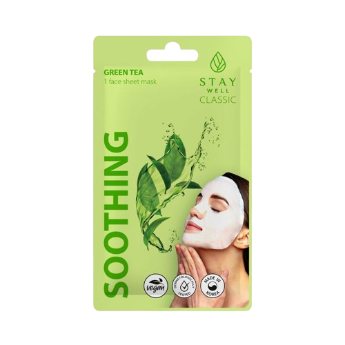 STAY WELL Classic Mask Soothing Green Tea Raminanti veido kaukė