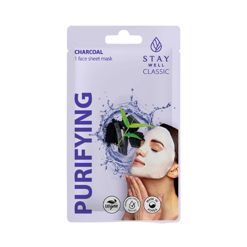 STAY WELL Classic Mask Purifying Charcoal Valomoji veido kaukė