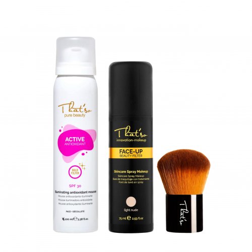 That'so That'so Active Antioxidant SPF30+ Face-Up & HD Kabuki Brush Set Dark Nude
