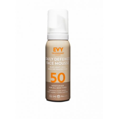 EVY Technology Daily Defence Face Mousse SPF50 Putos kasdienei veido apsaugai nuo saulės