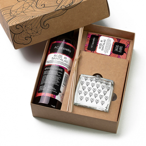 Acappella Home Fragrance Set Namų kvapo rinkinys rožė ir santalas