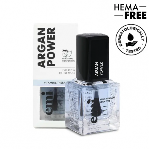 E.Mi Argan Power Nails Vitamin Therap Stipriklis sausiems ir lūžinėjantiems nagams