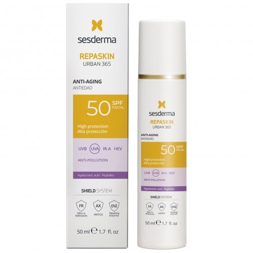 Sesderma Repaskin Urban 365 Anti-Aging SPF50+ Jauninantis veido kremas nuo saulės