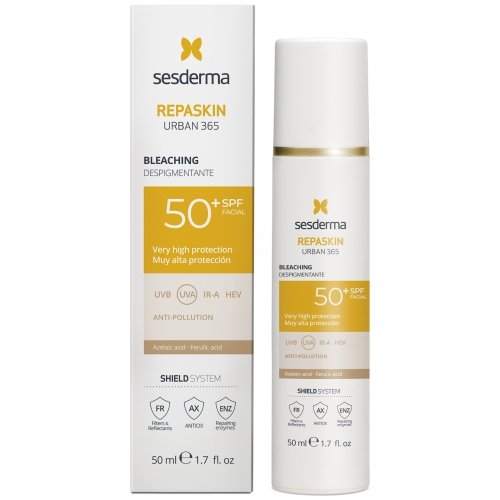 Sesderma Repaskin Urban 365 Bleaching SPF50+ Pigmentaciją mažinantis veido kremas nuo saulės