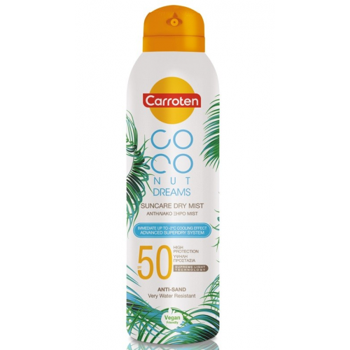 Carroten Dry Mist Coconut Dreams SPF50 Purškiama apsauga nuo saulės