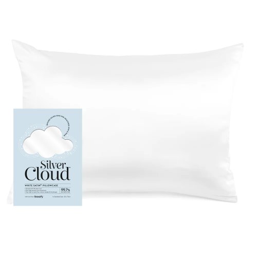 Silver Cloud Satin Pillowcase Infused with Silver Ions Sidabro jonais prisotintas satino pagalvės užvalkalas