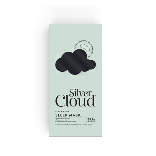 Silver Cloud Black Satin Sleep Mask Satino miego akiniai