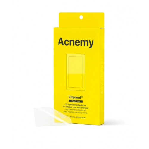 Acnemy Zitproof Multi Zits XL Hydroccoloid Patches For Cheeks, Chin And Forehead Valomieji pleistrai skruostams, kaktai ir smakrui