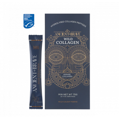 Ancient + Brave Wild Collagen Jūrinis kolagenas pakuotėse
