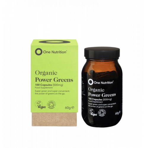 One Nutrition Organic Power Greens Capsules Ekologiški žalumynai kapsulėse