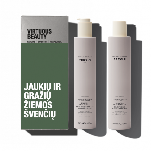 PREVIA Luscious Curls Gift Set Garbanotų plaukų priežiūros priemonių rinkinys