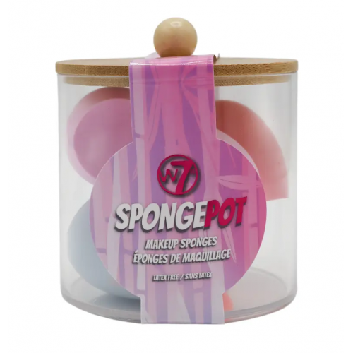 W7 Cosmetics Sponge Pot Make up Sponges Set Makiažio kempinėlių rinkinys indelyje
