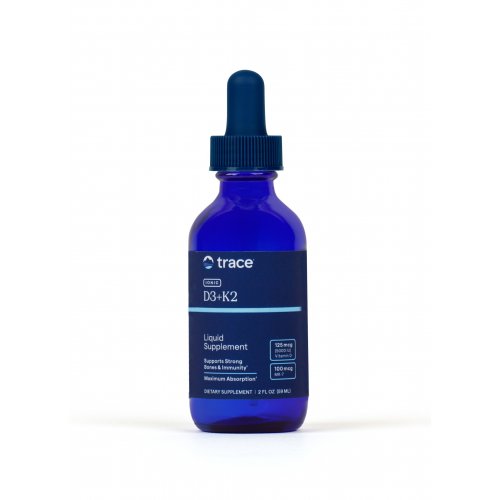 Trace Minerals Ionic D3+K2 93mcg | 75mcg Skystos formos vitaminai D3 + K2