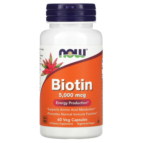 NOW Foods Biotin 5000 mcg Maisto papildas
