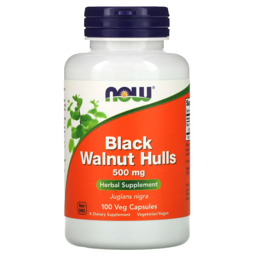 NOW Foods Black Walnut Hulls 500mg Juodasis riešutmedis