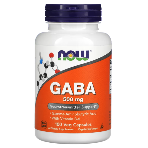 NOW Foods GABA 500mg Maisto Papildas