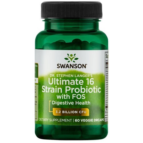 SWANSON Ultimate 16 Strain Probiotic with FOS Pienskābes baktērijas, Probiotikas 16