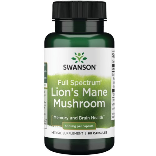 Photos - Vitamins & Minerals Swanson Full Spectrum Lion's Mane Mushroom 500 mg Food Supplement 60 caps. KS112670